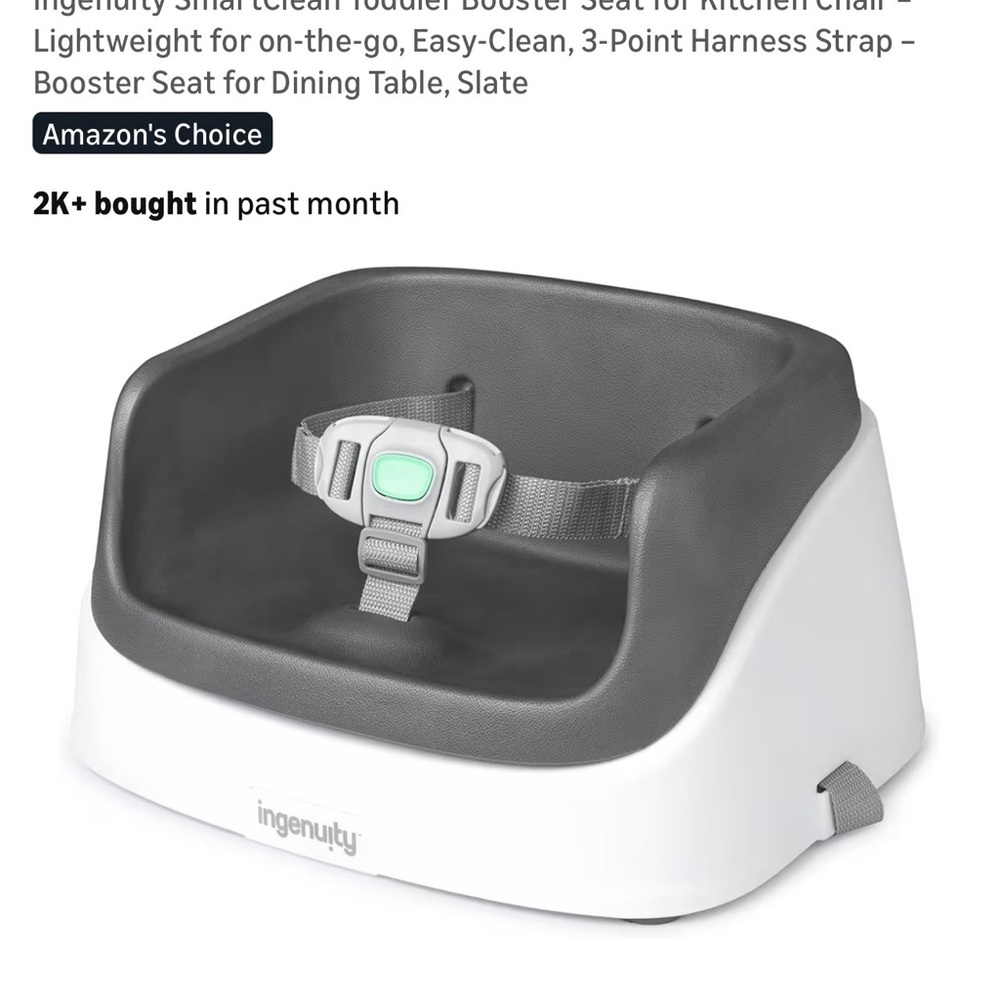 Ingenuity SmartClean Toddler Booster Seat